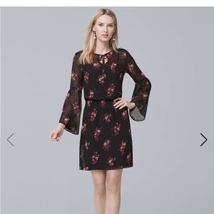 NWT WHBM Floral Black Dress